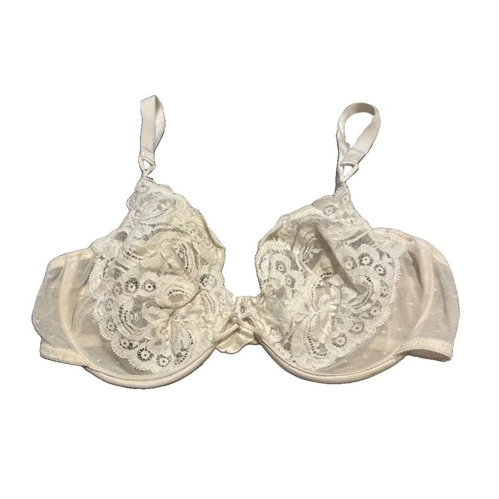Vintage Victorias Secret Ivory Lace Bra 70817 White 36C